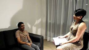 perla lopez, psicologa ninfomana, de vuelta en su trabajo, se coje al paciente que habian traido los maridos, pero solo en una secion individual , terrible cojida , capitulo 41