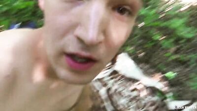 Forbidden Forest Fling: Young Budding Twink, 18 Year Old Encounter in the Wild