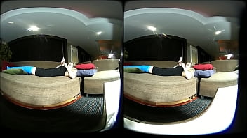 3D - VR - Girl with Long Cast Leg on a couch (LCL)