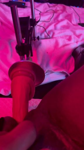 Trans woman alone with sex machine