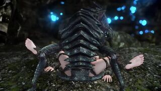 Lustful Lunas Skyrim Monster Compilation two Troll Insectoid Goblins