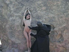 Brunette slave girl enjoys the harsh fetishes of a bdsm game