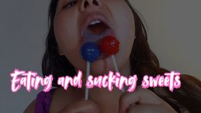 Eating and sucking some delicious sweets