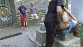 ”Girl in light dress crawl in public”