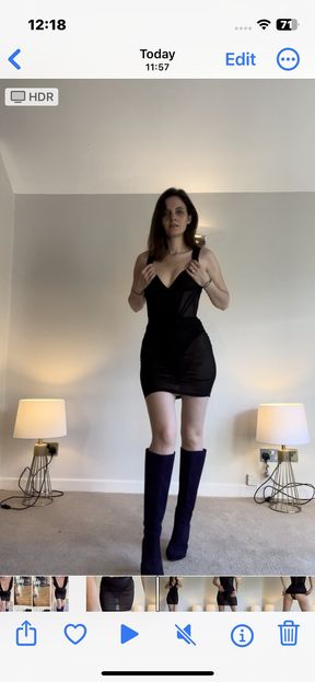 Sexy Slim Brunette Strip and tease EllieDayXX