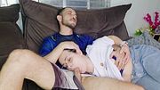 I used your mouth to masturbate – my stepsister got bored watching the game (blowjob on the couch)