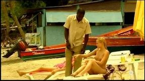 Young blonde white girl with black lover - Interracial Vacation