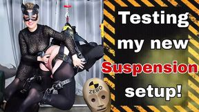 Zero Femdom Suspension Bondage Demo! Submissive Humiliation Real Homemade Amateur Wife MILF Spanking BDSM