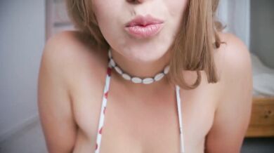 Chubby MILF Bounces Big Natural Tits Riding Dildo In Bikini