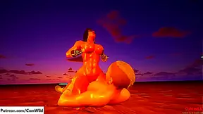 Busty Amazon Dominates Man in Steamy Jungle Encounter