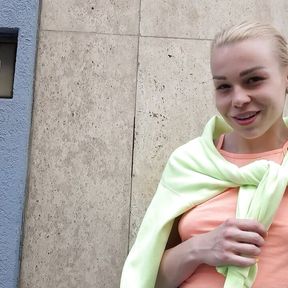 German scout - Tiny college girl Rebecca pickup and fuck at street casting