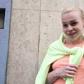 German scout - Tiny college girl Rebecca pickup and fuck at street casting