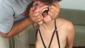 Gorgeous blonde Kristine swallows urine and cum after hard fuck