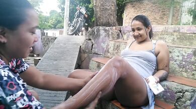 Thick pussy licked in park by ravenous Latin lover