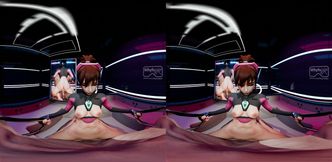 Cute D.Va in Bathtub Bouncing for a Creampie Finish