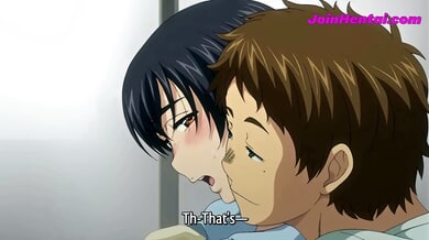 Anime couple caught in forbidden after-school tension at home