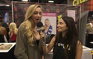 Mia Malkova & Kendra Sunderland at eXXXotica 2015 with Pornhub Aria