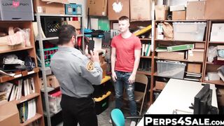 Hairy cocked Security Guard Ass Bangs a Sweet Thief