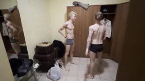 Guys Guys with Big Dicks Have Fun in the Sauna, a Guy with a Big Dick Fucked a Tight Asshole
