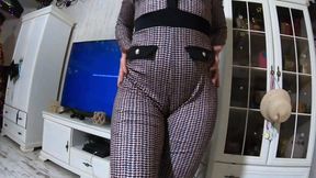Cheating wife blows husband's friend in hot jumpsuit