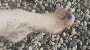 Barefoot on the beach