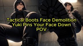 POV Tactical Boots Face Trample - Yuki Pins Your Face Down Full Weight