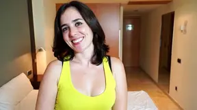 Passionate Brunette Girlfriend Enjoys Deep Throat Blowjob With Lover