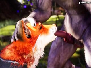 Ebony Werewolf screws and creampie cute Fur Foxy, sexy vagina lick- Wild Sin