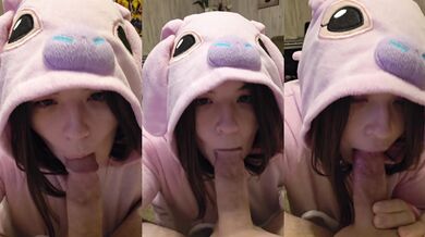 Blow job with cum swallow