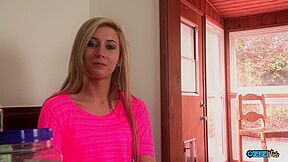 This Blonde Girl Talks Too Much, So A Cock Stuffs Her Mouth And Pussy Shut