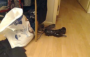 Mature tranny showing his Boobs wanking her cock ,Getting changed v quirky