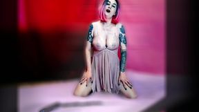 Lady Angela Big Natural Boobs Jerk off Encouragement Tattooed Goddess Nylon Feet