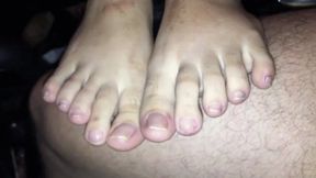 VERY LONG TOES TWO CUMSHOT VIDEO - SD