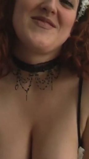 Curvy Sexy Horny Maiden Cleaning the House, Stripteating and Teasing