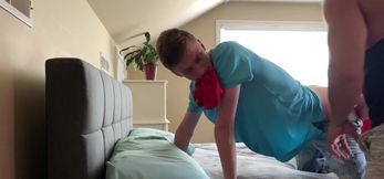 Stepson and stepdad beating after rimming in ta