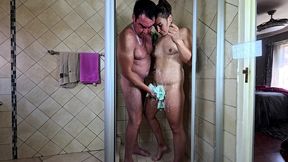 couple ended up fucking in the shower after soaping each other up