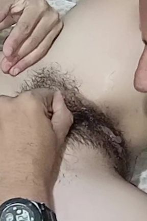 My Stepbrother Eats My Hairy Pussy Passionately, Bringing Me to a Delicious Orgasm