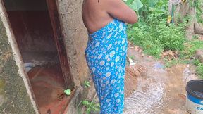 Hot Step Mom Bathing Outdoor