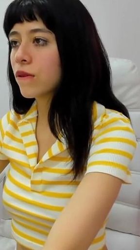 Latina with a Perfect Skinny Body Masturbates in Her Office When the Boss Is Away
