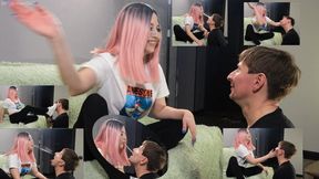 b77 Loud, heavy slaps echoed through the room. His cheeks turned bright red. Every time his face got too hot, I stopped just to spit on him again. Tfu! “Tfu, loser Catch my spit!
