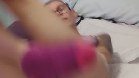 Socked feet vibrator masterbation