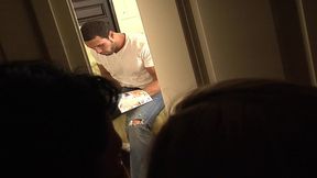 two milfs catch housemate jerking off