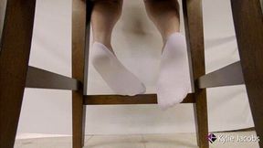 Thin Socks Foot Play Under Chair - Kylie Jacobsx - MP4 720p HD
