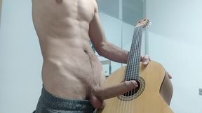 Gigantic cock solo ends with cumshot