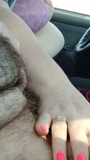 jerks off my dick in the car   Clip 2