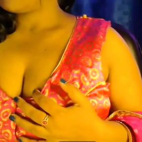 Sexy Bhabhi Stroking Her Boobs