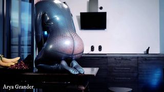 Erotic Curvy Arya Grande into Rubber Latex Bdsm Catsuit