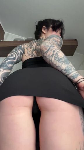 Thick tattooed ass bent over begging to be fucked