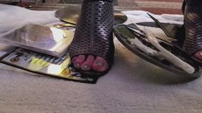 Sexy Grey Heels Dancing and Crushing Suncatchers and Antique Records Without Care