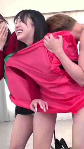 Part 3: Two Friendly College Girls Cooperate in Super Close-Up Two-Person Haori! Challenge yourself with a new sensati&hellip;   Clip 2
